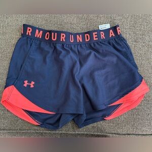 Under Armour Women's Navy and coral Shorts